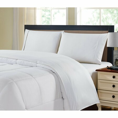 KATHY IRELAND Chevron Embossed Microfiber 4 Piece Sheet Set - Twin - White 1323TWWH